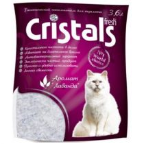 Силікагелевий наповнювач Cristals Fresh для котячого туалету, з ароматом лаванди, 3.6 л