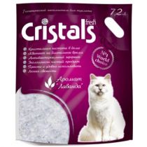 Силікагелевий наповнювач Cristals Fresh для котячого туалету, з ароматом лаванди, 7.2 л