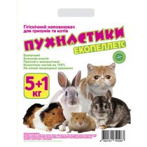 Деревний наповнювач Пухнастики для гризунів, 5+1 кг, 24 л