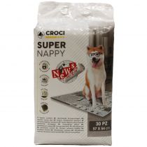 Пелюшки Croci Super Nappy для собак, принт газета, 57×54 см, 30 шт