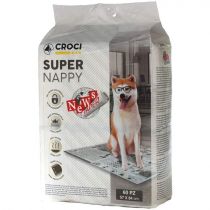 Пелюшки Croci Super Nappy для собак, принт газета, 84×57 см, 60 шт