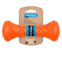 Ігрова гантель для апортировки PitchDog для собак, довжина 19 см, діаметр 7 см, помаранчевий