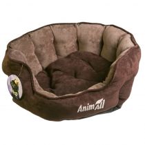 Лежак AnimAll Royal Velours Chocolate для котів і собак, 53×47×21 см