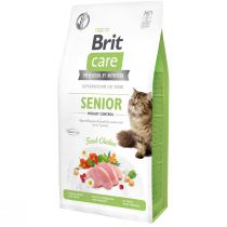 Сухий корм Brit Care Cat GF Senior Weight Control, для дорослих котів, 7 кг