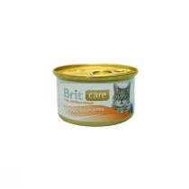 Консерва Brit Care Cat, для кішок, тунець, морква і горох, 80 г