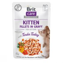 Вологий корм Brit Care Cat, для кошенят, філе в соусі ніжна індичка, 85 г