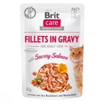 Вологий корм Brit Care Cat, для кішок, філе в соусі з лососем, 85 г