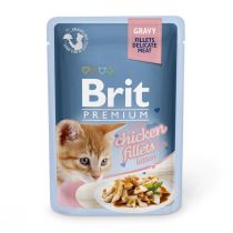 Вологий корм Brit Premium Cat, для кошенят, філе курки в соусі, 85 г