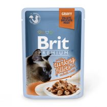 Вологий корм Brit Premium Cat, для кішок, філе індички в соусі, 85 г