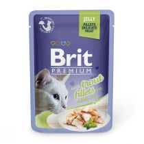 Вологий корм Brit Premium Cat, для кішок, філе форелі в желе, 85 г