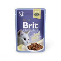 Вологий корм Brit Premium Cat, для кішок, філе яловичини в желе, 85 г