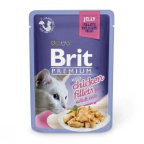 Вологий корм Brit Premium Cat, для кішок, філе курки в желе, 85 г