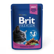 Вологий корм Brit Premium Cat, для кішок, курка і індичка, 100 г