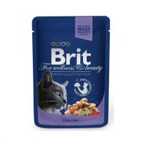 Вологий корм Brit Premium Cat, для кішок, тріска, 100 г