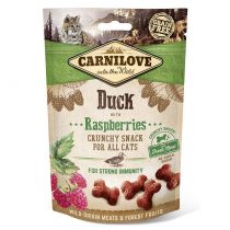 Ласощі Carnilove Cat Crunchy Snack, для кішок, качка, малина, 50 г