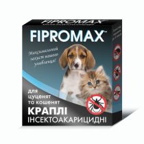 Краплі Fipromax проти бліх та кліщів, для кошенят і цуценят від 1.5 до 4 кг, 2 піпетки