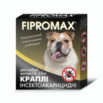 Краплі Fipromax проти бліх та кліщів, для середніх собак від 10 до 25 кг, 2 піпетки