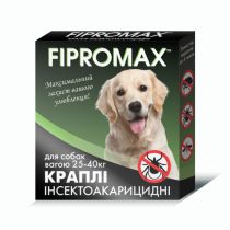 Краплі Fipromax проти бліх та кліщів, для середніх собак від 25 до 40 кг, 2 піпетки