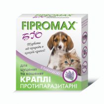 Краплі Fipromax БІО проти бліх та кліщів, для кошенят і цуценят, з лавандою, 0.5 мл, 2 піпетки