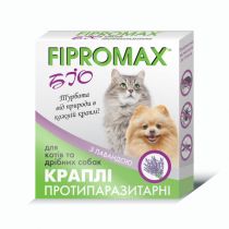 Краплі Fipromax БІО проти бліх та кліщів, для котів і дрібних собак, з лавандою, 1 мл, 2 піпетки