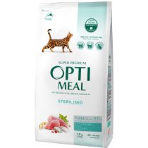 Сухий корм Optimeal для стерилізованих кішок і кастрованих котів, з індичкою і вівсом, 1.5 кг