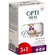 Набір вологого корму Optimeal для собак мініатюрних і малих порід, з індичкою і печінкою в желе, 85 г, 3+1