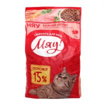 Сухий корм Мяу для котів, з ніжним з кроликом, 2 кг