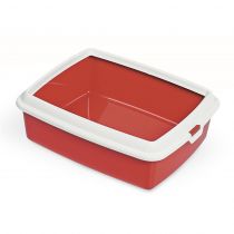 Туалет MPS Hydra Mini Red для котів, з рамкою, червоний, 43×31×12 см