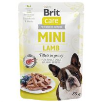 Вологий корм Brit Care Mini pouch, для дорослих собак, філе ягняти в соусі, 85 г