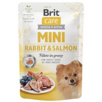 Вологий корм Brit Care Mini pouch, для собак, філе кролика і лосося в соусі, 85 г