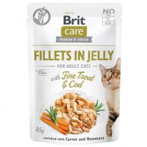 Вологий корм Brit Care Cat pouch, для кішок, філе тріски і форелі в желе, 85 г