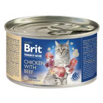Консерва Brit Premium by Nature Cat, для кішок, курка з яловичиною, 200 г