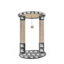 Драпак-арка Cristel для котів, сизаль, кругла, принт сліди, сіро-білий, 65×43 см
