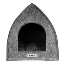 Будиночок BronzeDog для котів і собак в формі намету, сірий, 35×35×36 см
