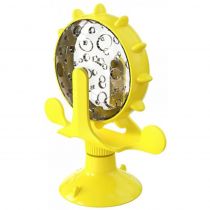 Іграшка-годівниця для котів BronzeDog PetFun, на присосці, жовтий, 14×17 см