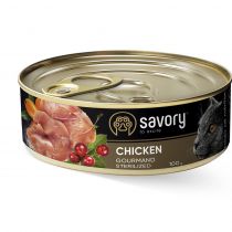 Вологий корм для стерилізованих котів Savory, з куркою, 100 г