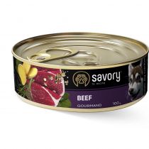 Вологий корм для дорослих собак Savory, з яловичиною, 100 г