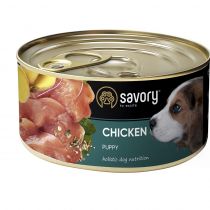 Вологий корм для цуценят Savory, з куркою, 200 г