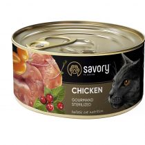 Вологий корм для стерилізованих котів Savory, з куркою, 200 г