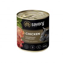 Вологий корм для стерилізованих котів Savory, з куркою, 400 г