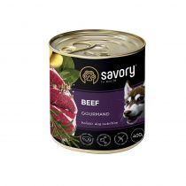 Вологий корм для дорослих собак Savory, з яловичиною, 400 г