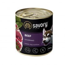 Вологий корм для дорослих собак Savory, з яловичиною, 800 г