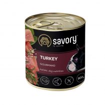 Вологий корм для дорослих собак Savory, з індичкою, 800 г