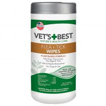 Вологі серветки VET`S BEST Flea&Tick Wipes від бліх і кліщів для собак, 50 шт