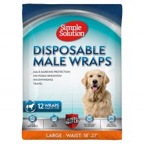 Гігієнічний пояс Simple Solution Disposable Male Wrap Large для псів, 46-69 см, 22-34 кг, 12 шт
