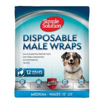 Гігієнічний пояс Simple Solution Disposable Male Wrap Medium для псів, 39-60 см, 11-22кг, 12 шт