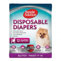 Гігієнічні підгузники Simple Solution Disposable Diapers XS/TOY для собак, 23-36см, до 4кг, 12 шт