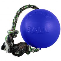 Іграшка Jolly Pets Romp-N-Roll м'яч з канатом, мала, для собак до 9 кг, синя, 12 см