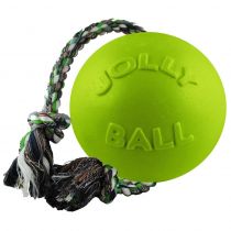 Іграшка Jolly Pets Romp-n-Roll м'яч з канатом, середня, для собак 9-27 кг, зелена, 16 см