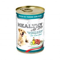 Вологий корм Healthy All Days, паштет зі шматочками, тунець з рисом, для собак, 400 г